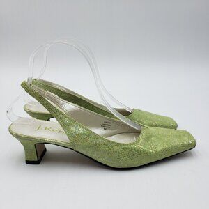 J. Renee Kristy Kitten Heels 8 Womens Pumps Green